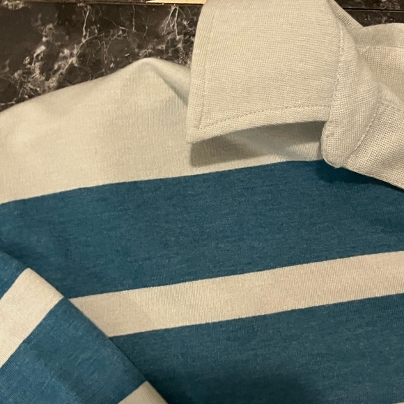 True Craft Blue and Cream Striped Polo - Picture 2 of 4